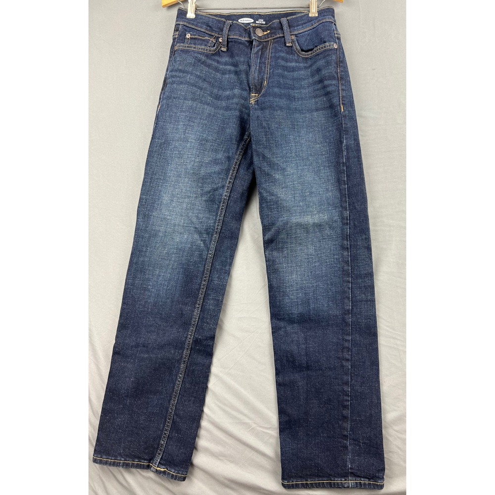 Old Navy Loose Built-In Flex Jeans Mens 26x30 Dark Wash Straight Leg Excellent